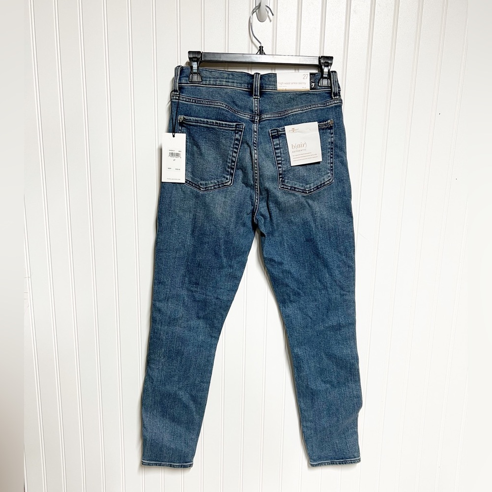 NWT 7 FOR ALL MANKIND B(air) High-waist Ankle Skinny Jeans 27 Glitter - Picture 12 of 13